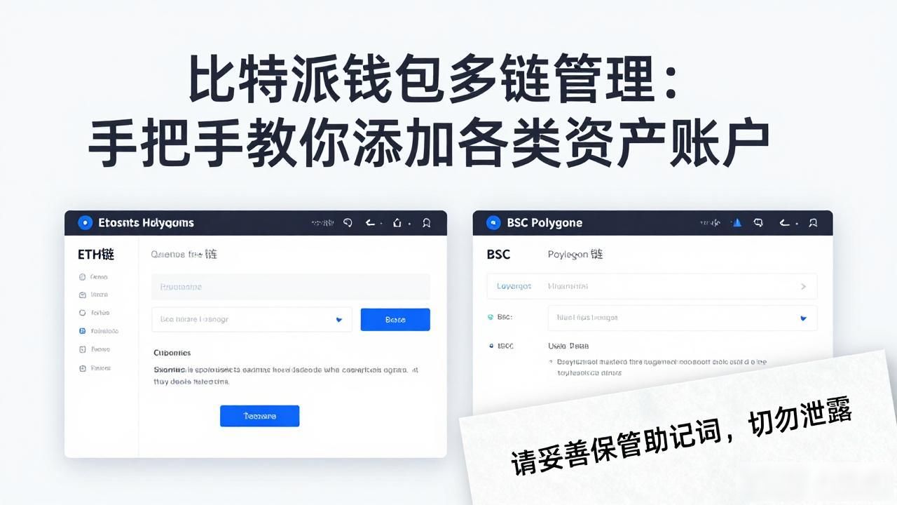 比特派钱包多链管理：手把手教你添加各类资产账户