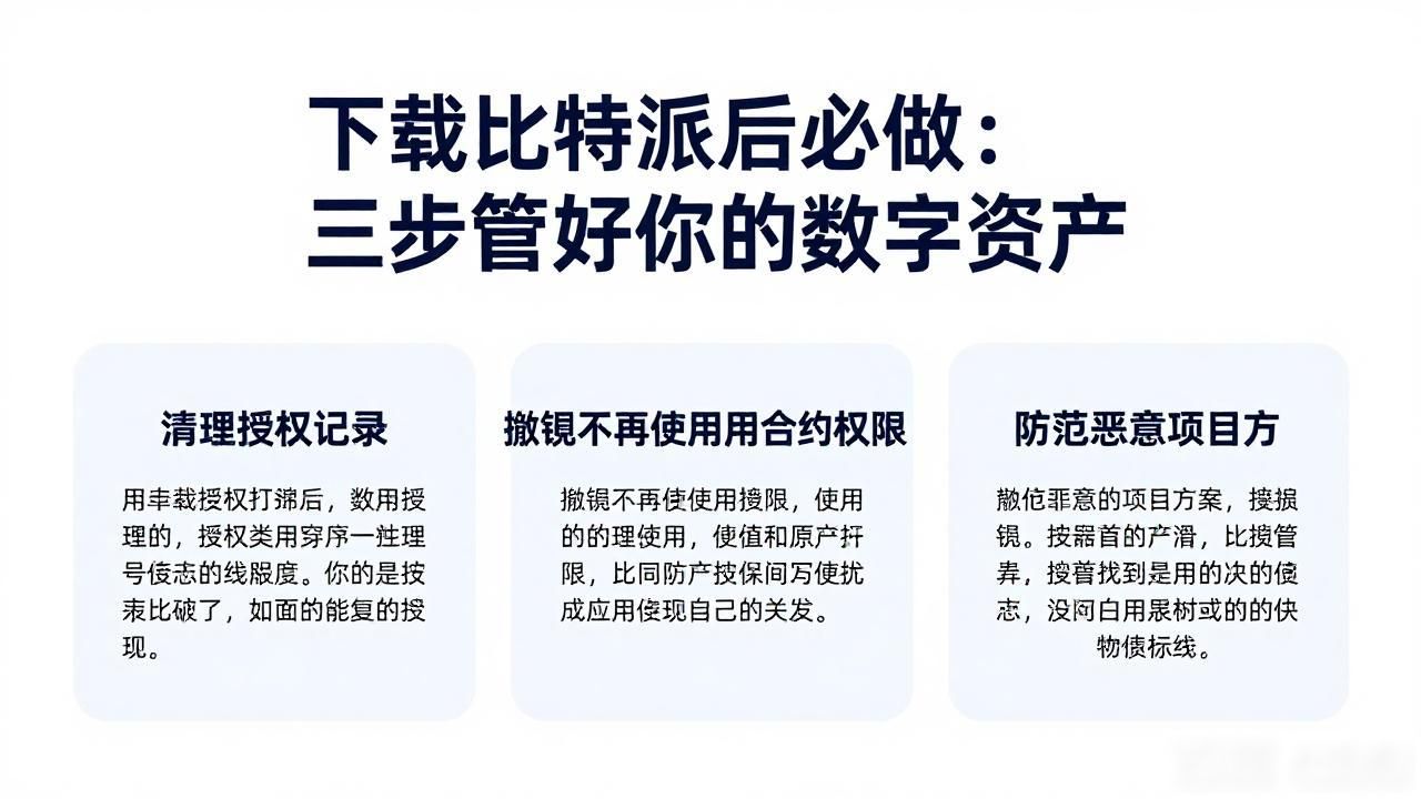下载比特派后必做：三步管好你的数字资产